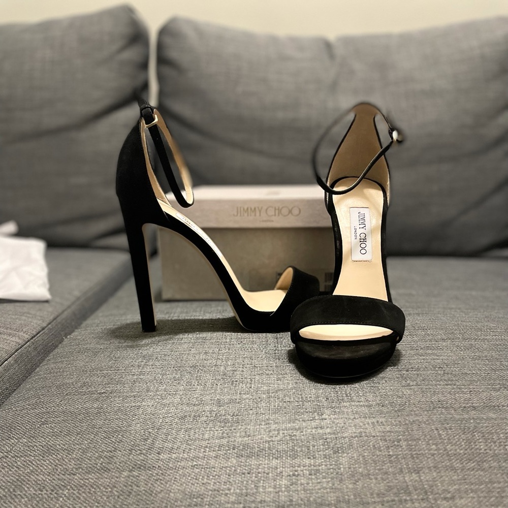 Jimmy Choo
Misty Suede Ankle-Strap Sandals size 40